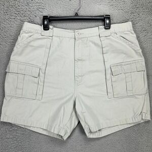 Weekender Mens Safari Cargo Shorts 42 Light Khaki‎ Flat Front Pockets Outdoor